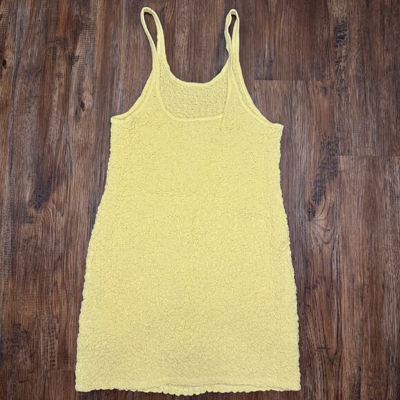 Free People Tito tank mini dress size Small (missing top size tag) yellow Cotton - Picture 2 of 9